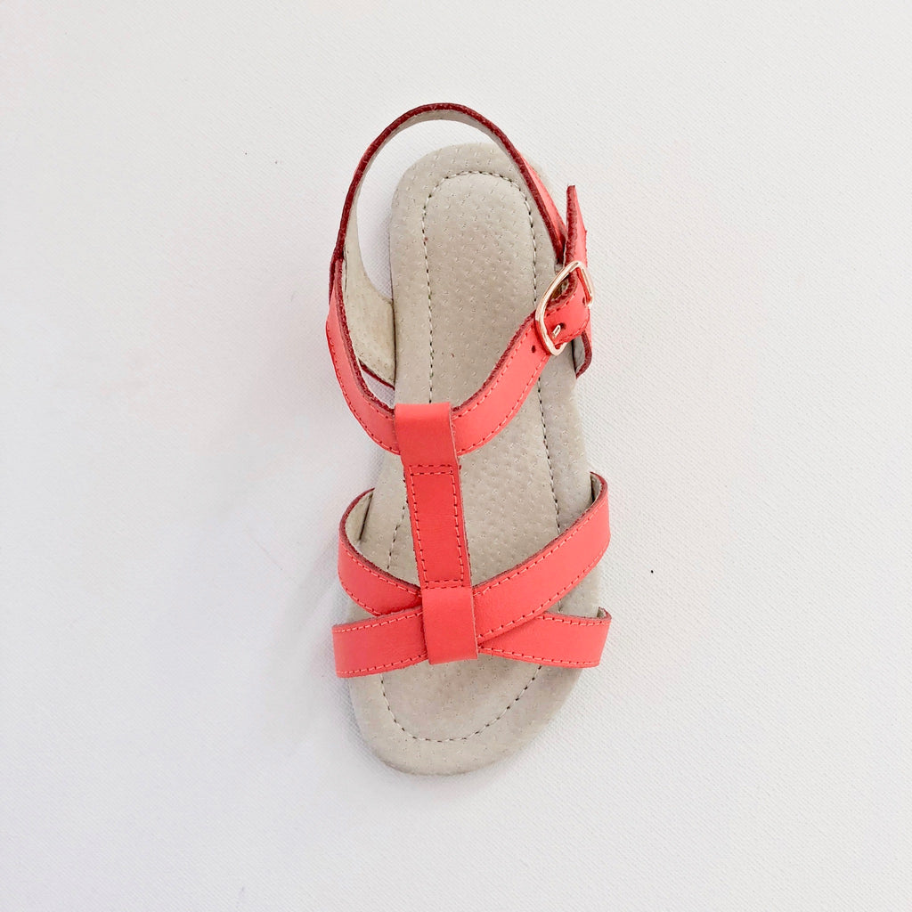 Kids Leather Sandal with Rose Gold Buckle