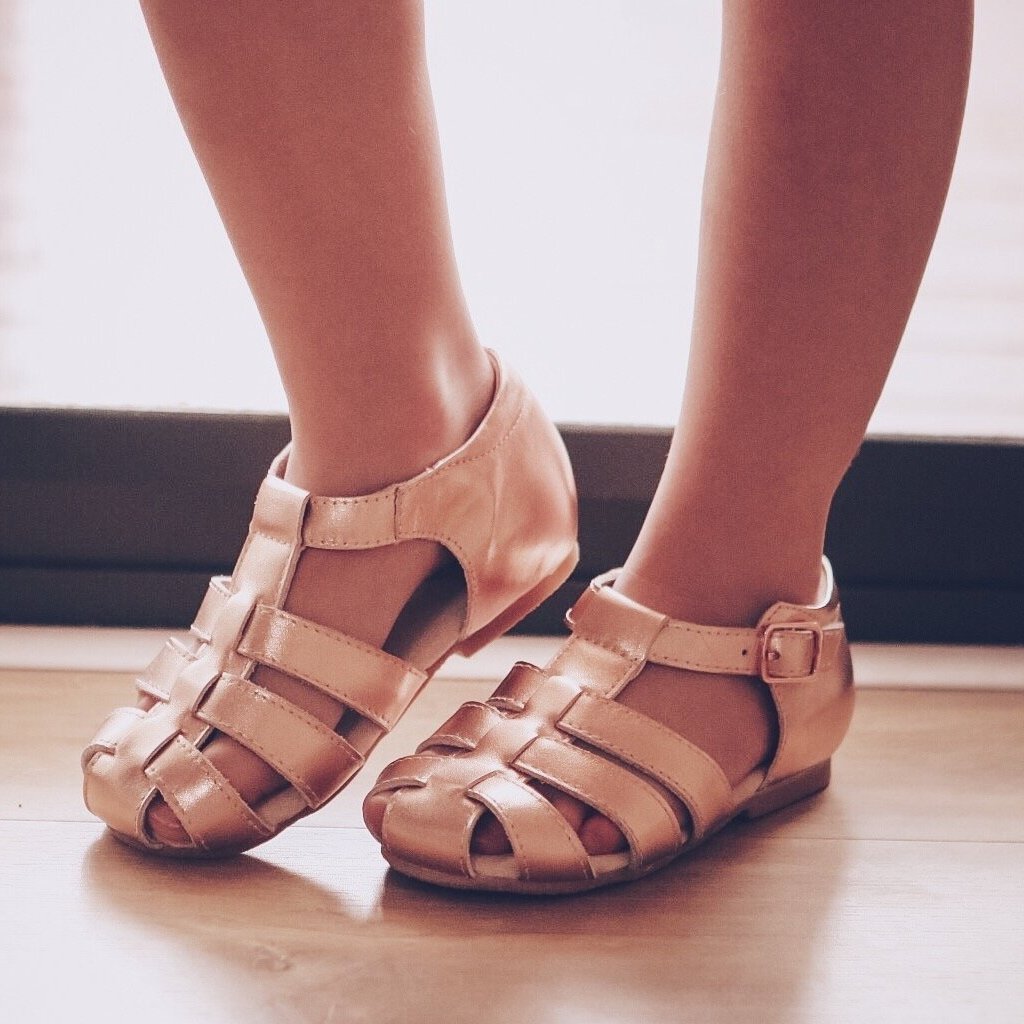 Gorgeous Kids Sandals Australian summer sandals salt water sandals tan Pink Rose gold  leather toddler