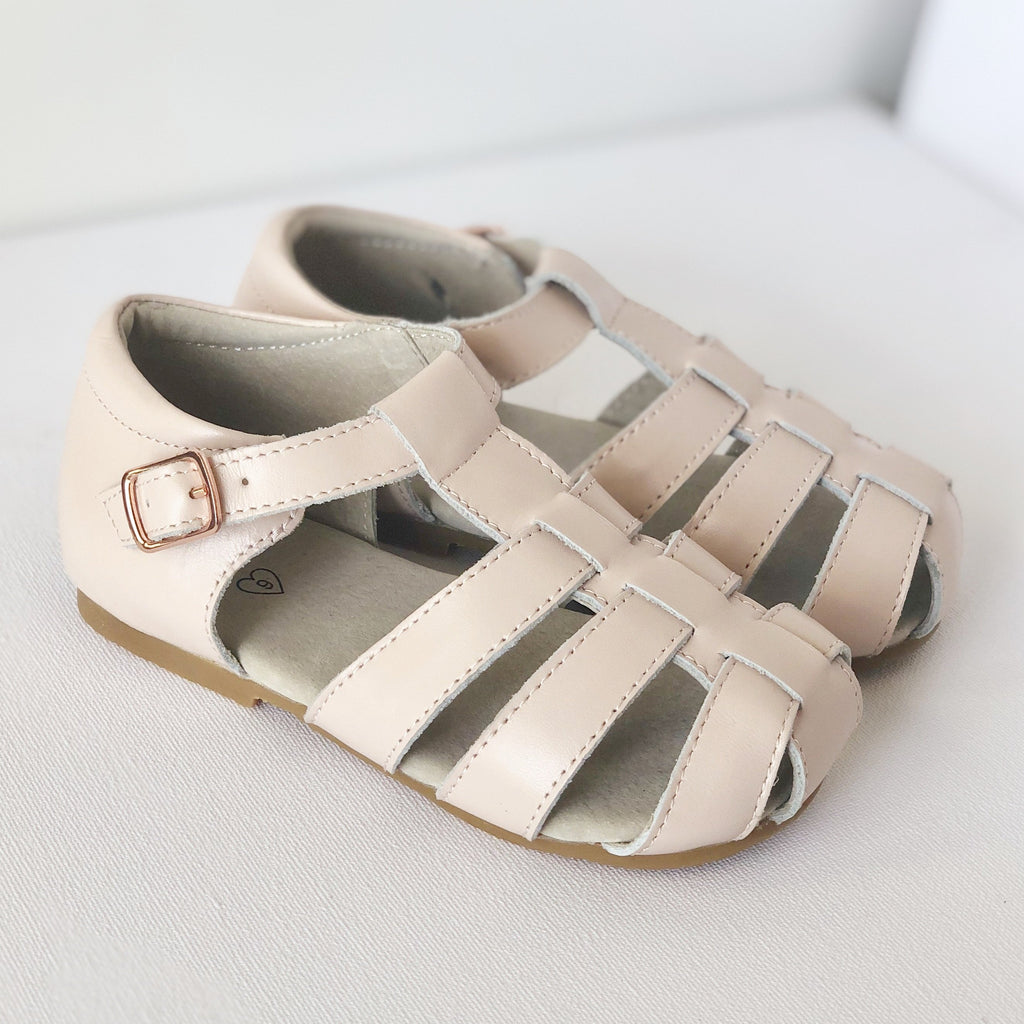 Australian summer sandals salt water sandals tan Pink Rose gold  leather toddler
